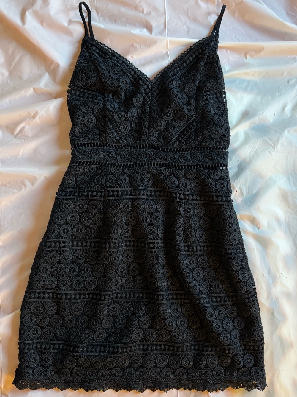 Abercrombie & Fitch Black Crochet Lace Cut-Out Mini Dress Size S